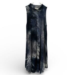 Ginger G Black and Gray Tie-Dye Dress